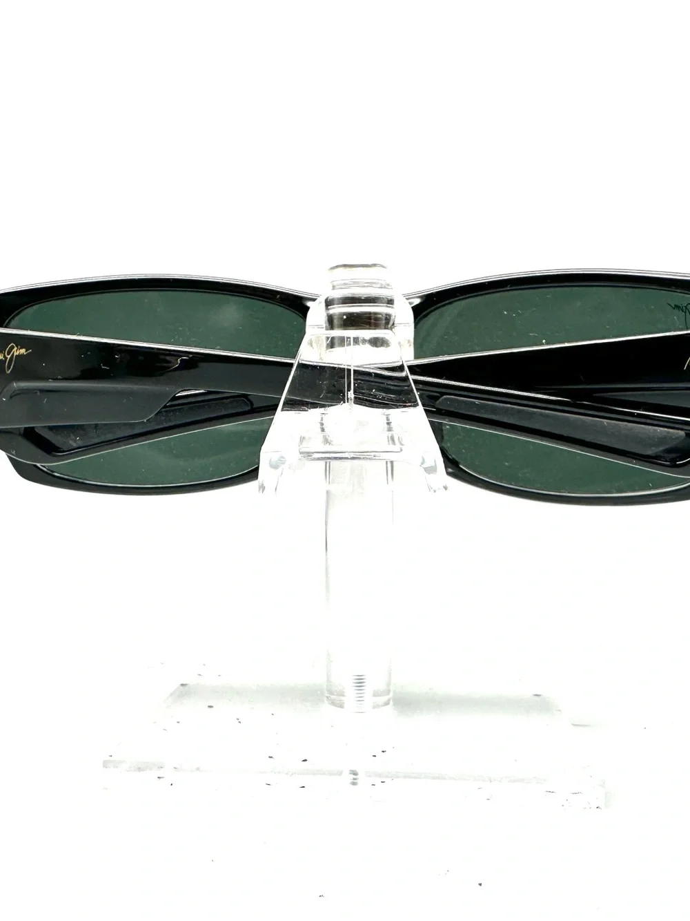Maui Jim Bamboo Forest MJ-415-02 Black Polarized Wrap Sunglasses Japan FLAW